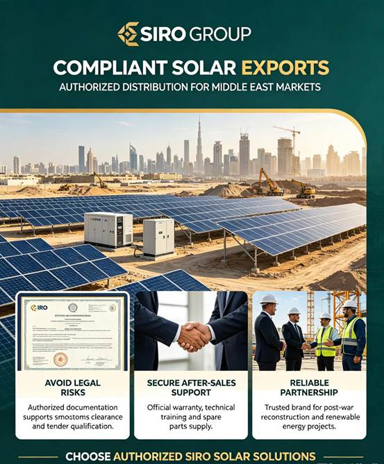 Legal & Commercial Risks of Unauthorized Solar Exports: Why Licensed SIRO Brand Partnership Matters for Middle East Post-War Reconstruction